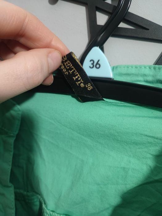 Miętowa koszula ze ściągaczem w talii Gian Donna Betti 36/38