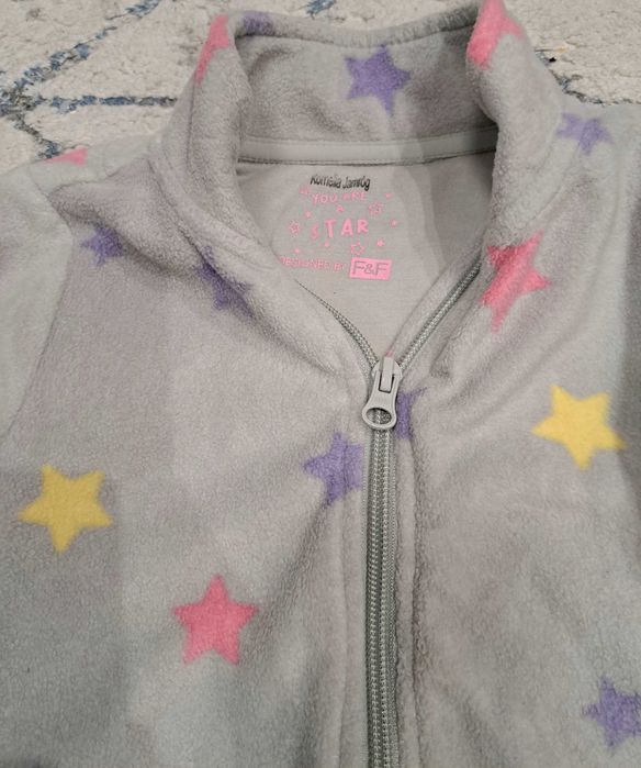 Szara, polarowa bluza dla dziewczynki, rozm. 98