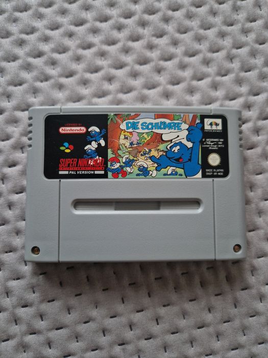Snes konsola retro + gra Smerfy