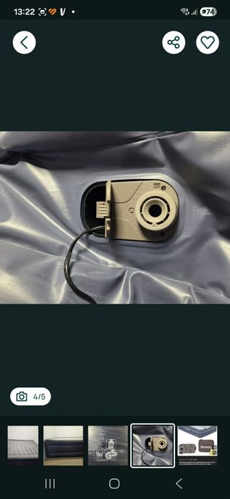 Materac z wbudowaną pompką.