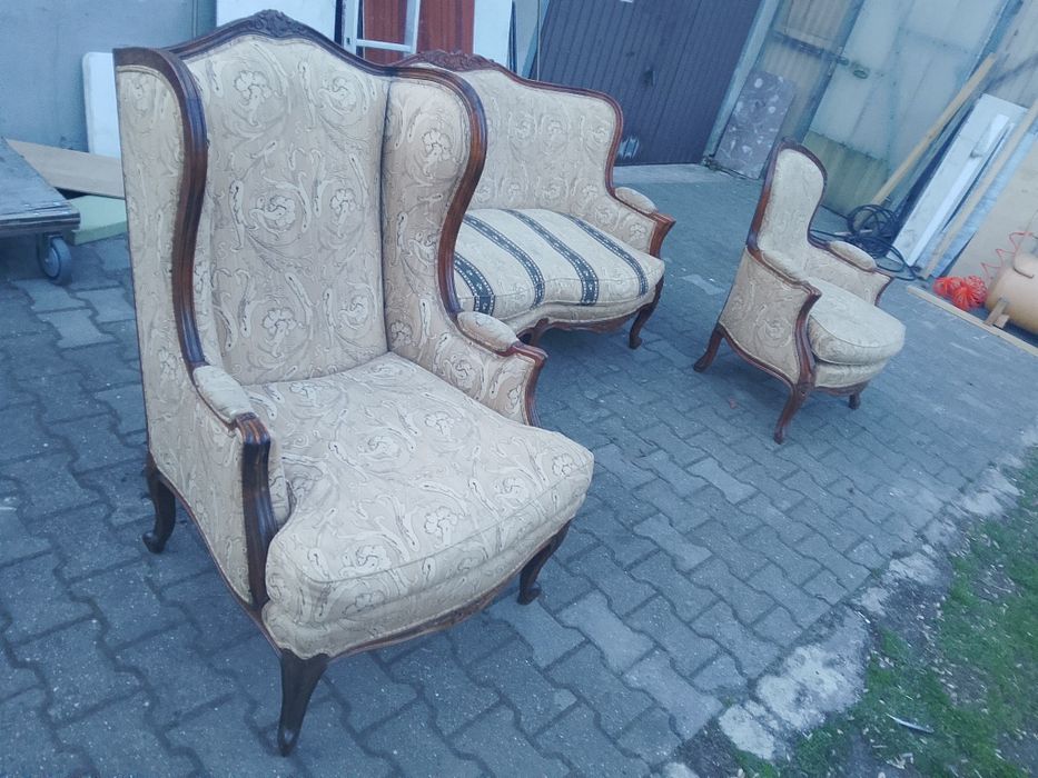 Piękny komplet sofa 2 ka i 2 fotele Ludwikowskie