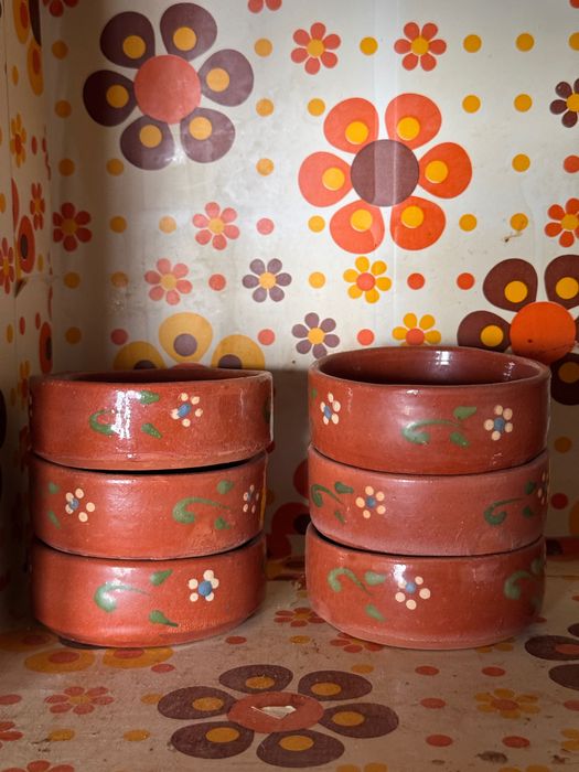 Conjunto 6 taças em cerâmica pintada – Vintage