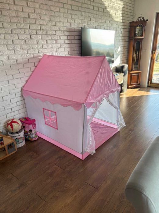 Nowy Namiot Domek Zamek Dla Dzieci Różowy Ogrodowy Pokój Na Prezent
