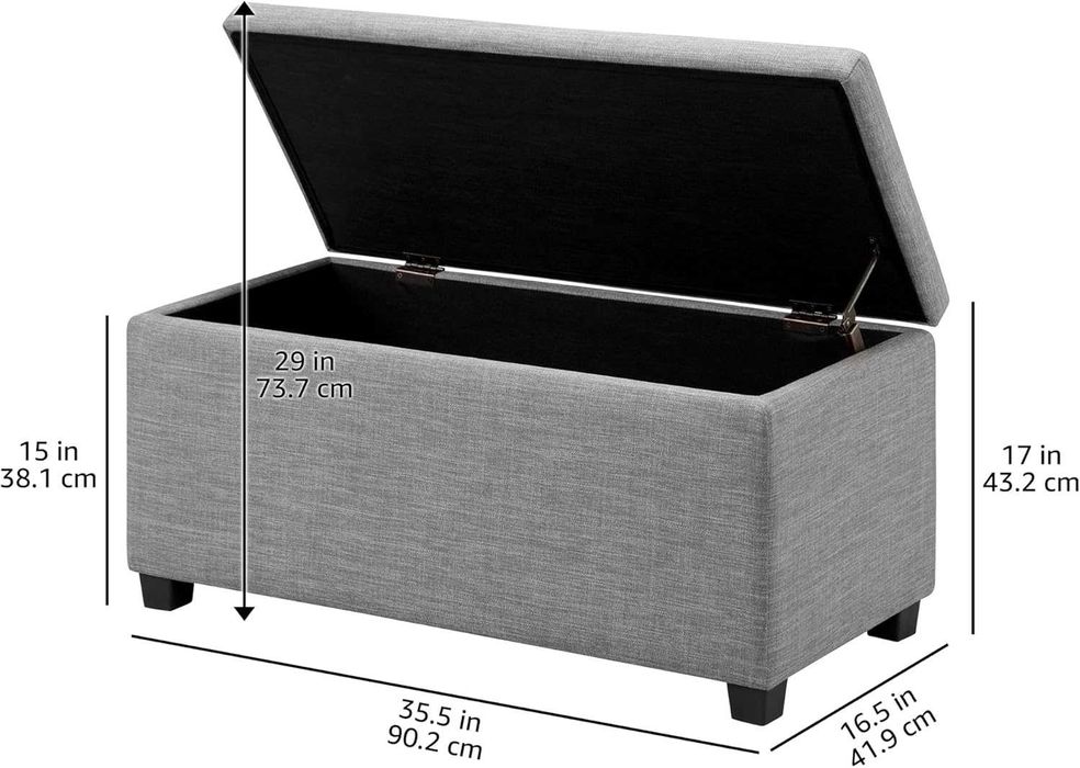 Pufa/Otomana SIEDZISKO Pojemnik Tapicerowana Jasnoszara Schowek NOWA!