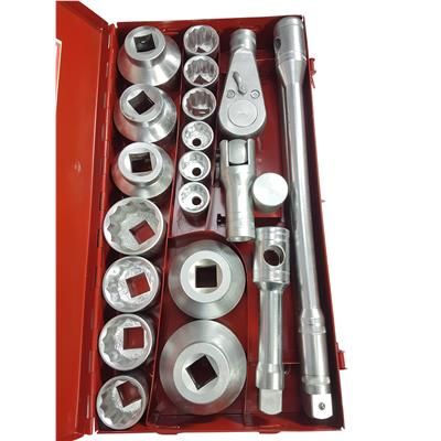 Zestaw kluczy nasadowych 30-80mm 1" 21szt
