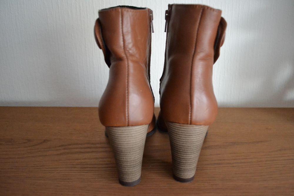 Skórzane botki roz 41