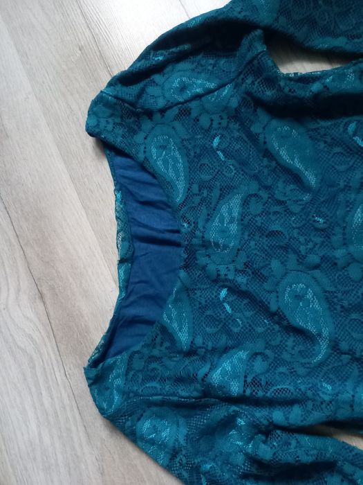 Sukienka koronka XS, S, 34, 36 prosta mini długi rękaw