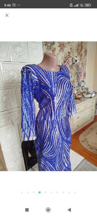 Шикарна вечірня сукня розшита паєтками