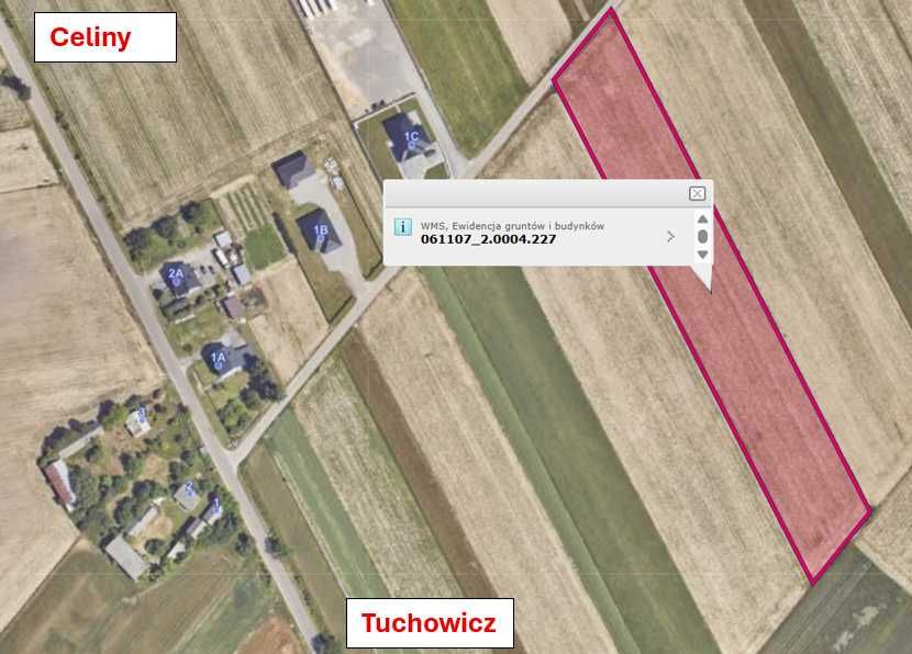 Działka rolna | 1.14 ha | 305 000 zł do negocjacji | Tuchowicz (Łuków)