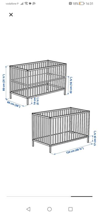 Berço Completo 60x120 c/ colchão Pikolin Baby + Extras | Excelente Estado