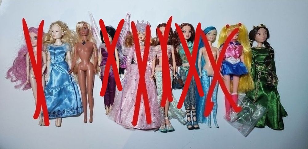 ляльки барбі, майсін, сейлор мун, дісней, феї, вінтажні ляльки