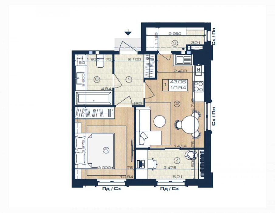 Продаж 1-кімнатної квартири в ЖК Oxford, Чайки