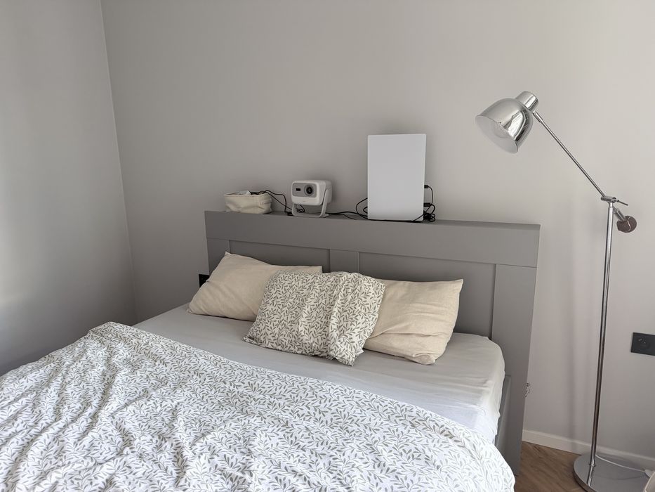 Łóżko IKEA BRIMNES 160x200 + materac VESTERÖY – kompletny zestaw