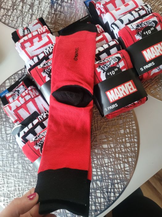 Skarpetki marvel 43-46 wyższe męskie młodzieżowe 5pak 5 par primark UK