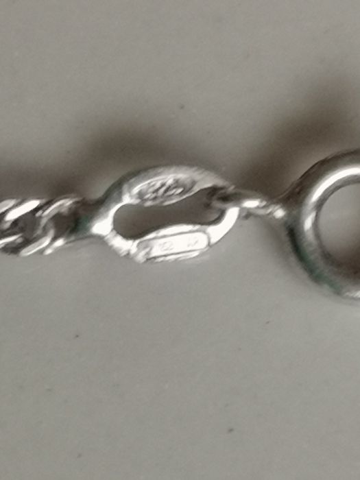 zawieszka kręgiel na łańcuszku srebro vintage