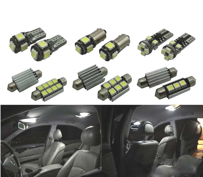 KIT COMPLETO DE 17 LÂMPADAS LED INTERIOR MERCEDES CLASE E W211 E55AMG E320 02-08