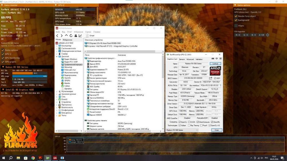 Видеокарта Asus Dual RX580 8GB