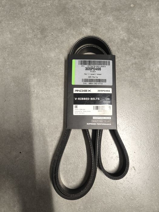 Correia estriada de acessórios 1795mm 6 pistas