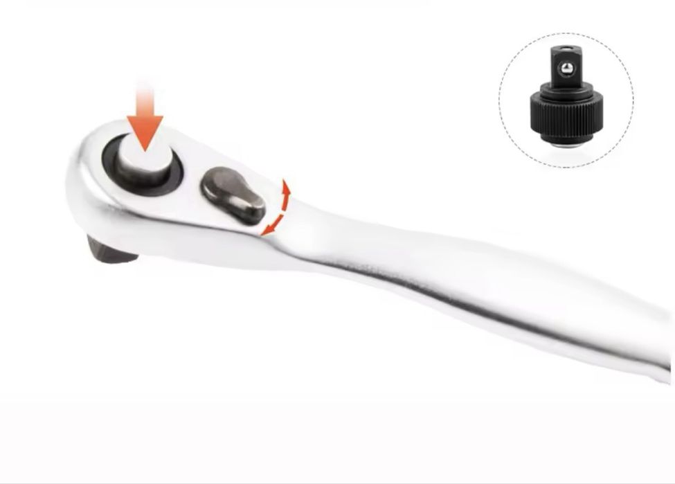 Вороток реверсний трещотка 1/4 Квадратний реверсивний вороток