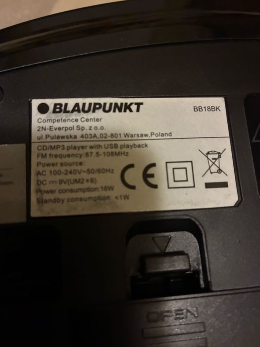Radio Blaupunkt CD MP3 Aux BB18BK