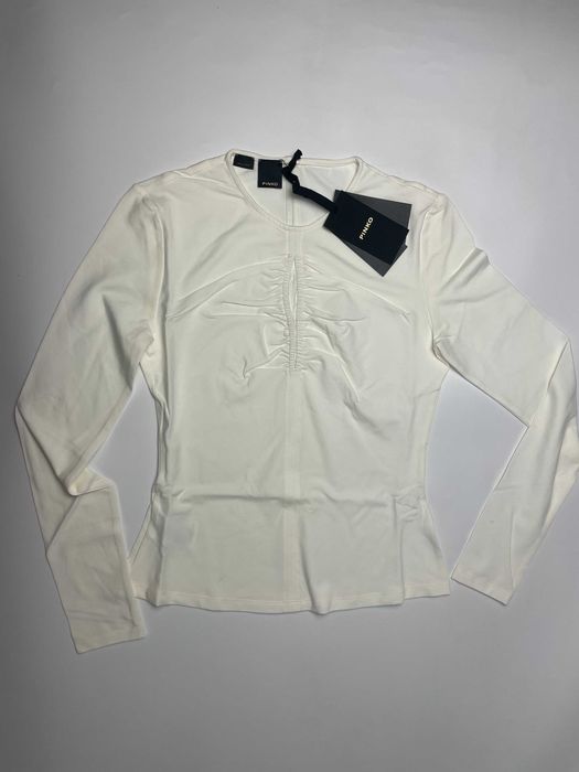 PINKO biała bluzka basic Moncalco Maglia długi rękaw rozm. S [P22]