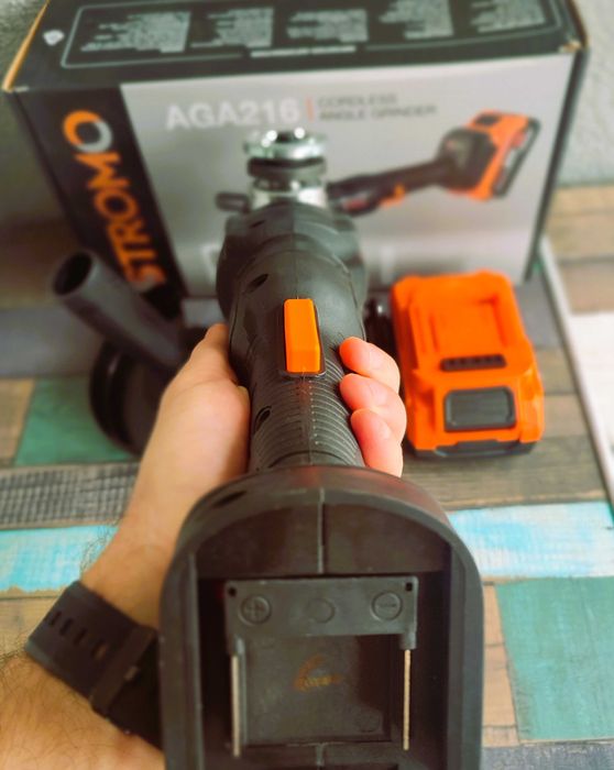 Акумуляторна кутова шліфувальна машина Stromo AGA-216 болгарка дешево