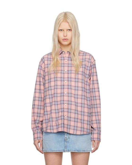 Сорочка Acne Studios Flannel Check Button-Up Shirt Pink