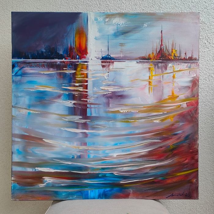 Obraz olejny Abstrakcja Port 70/70