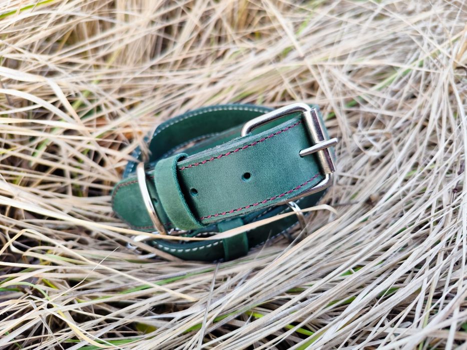 Нашийник для собак з натуральної шкіри ручної роботи