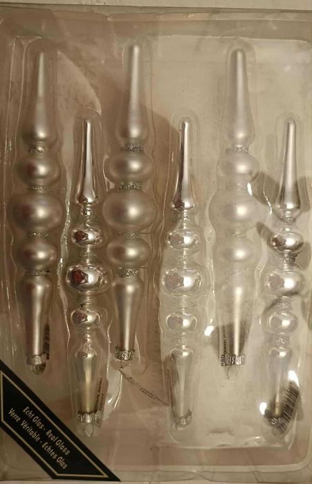6 Pendentes de vidro prateado - Vintage e novos