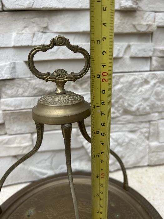 Stary mosiężny arabski zestaw do herbaty czajnik taca z mosiądzu