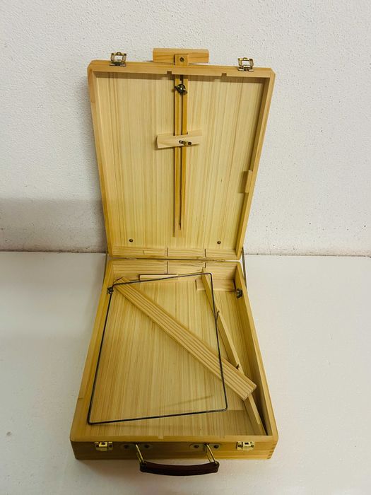 Caixa cavalete de mesa portátil para pintura