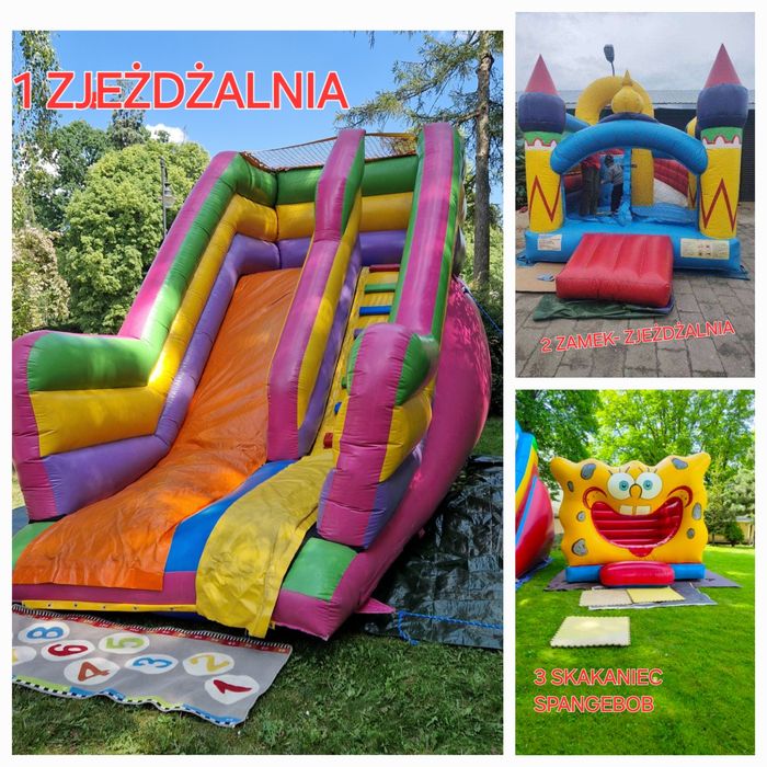 Dmuchana zjeżdżalnia dmuchaniec skakaniec piłki zamek wesele urodziny