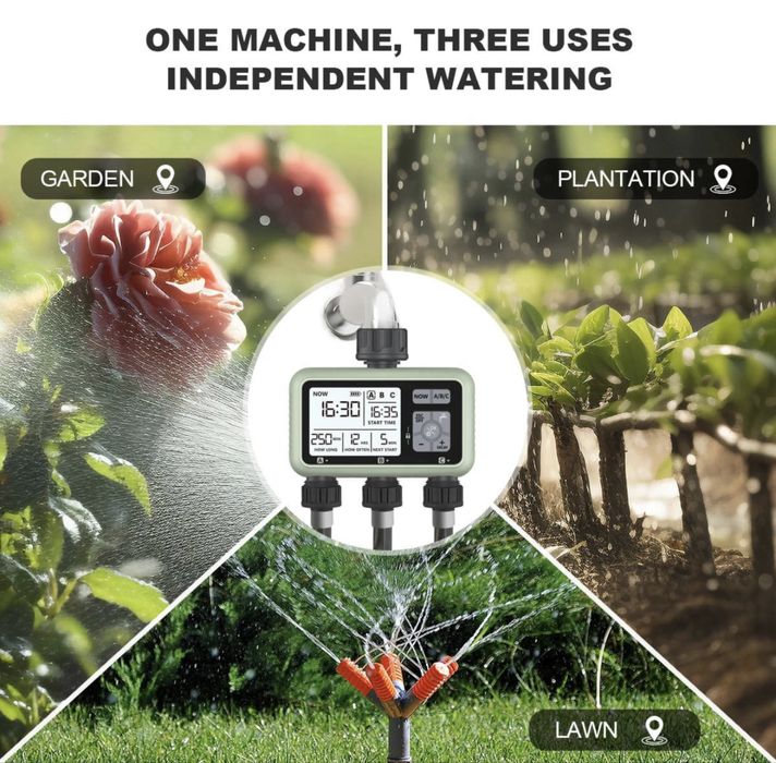 Электронное упрапоение 3-зонный таймер полив орошение полив таймер