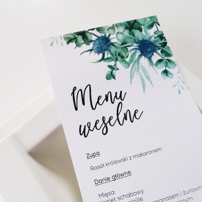 Menu ślubne w stylu boho OSET I EUKALIPTUS
