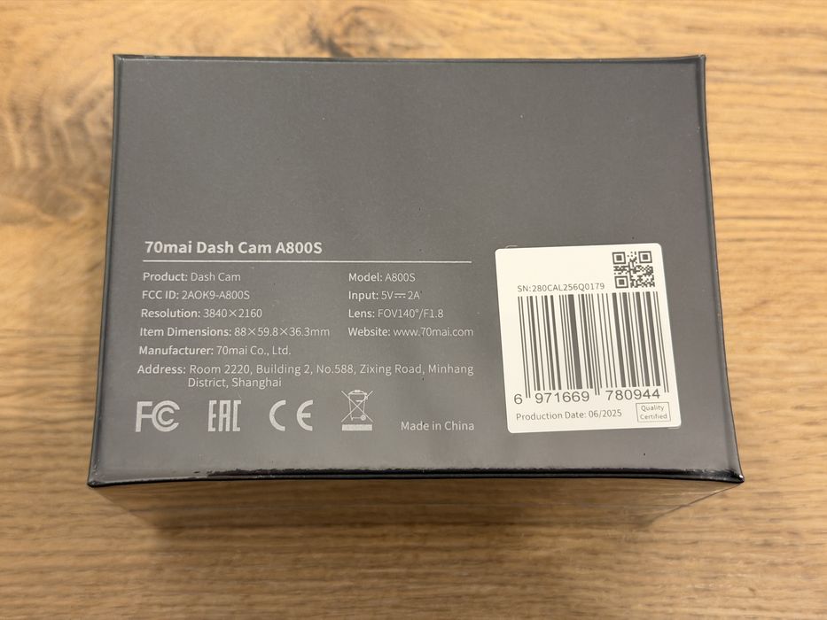 Wideorejestrator 70mai Dash Cam A800S 4K nowa