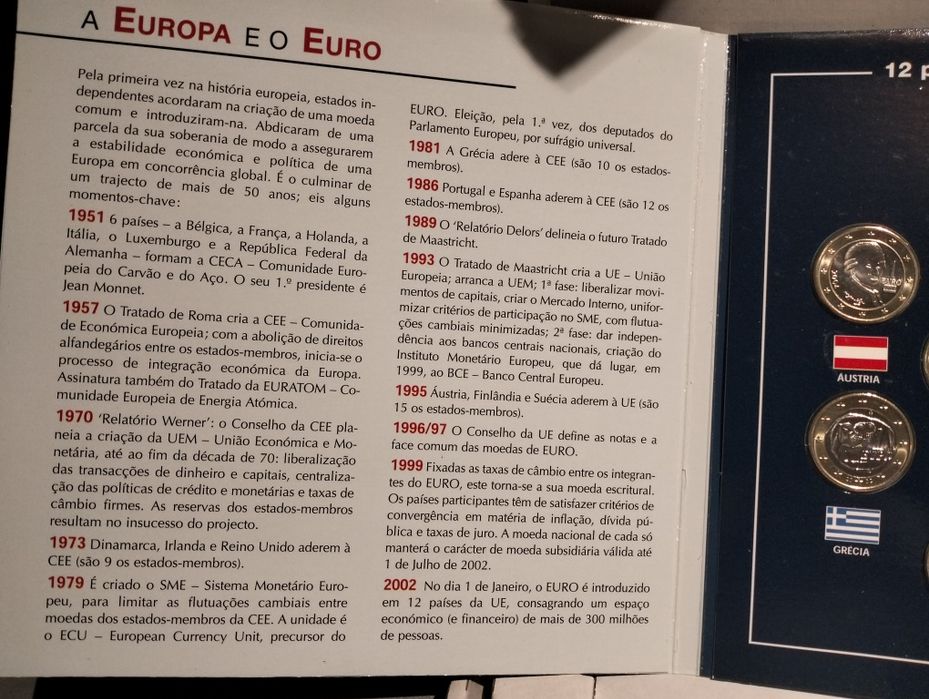 Coleção moedas comemorativas do euro. (ver desconto no texto)