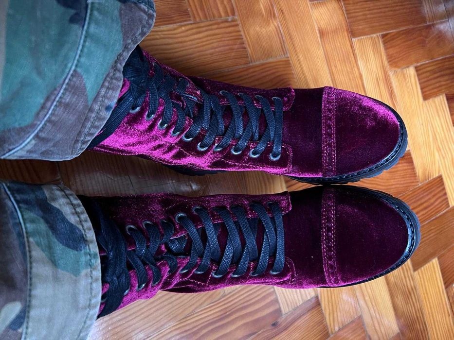 Botins em pele e veludo Catarina Martins Shoes