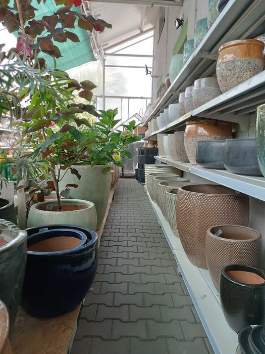 Donice Tarasowe  Ceramiczne do Ogrodu różne wzory Doniczki Szkliwione
