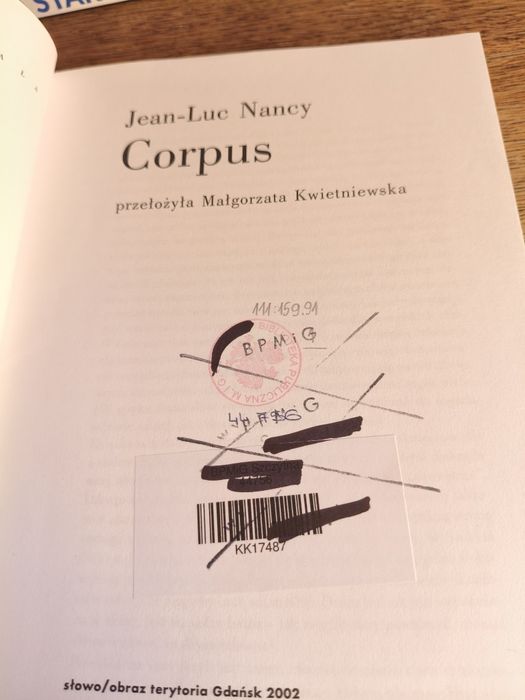 Książka Corpus ⁷³