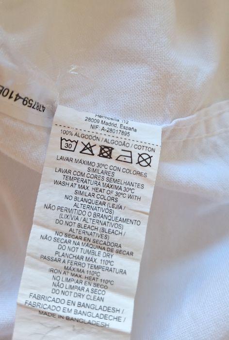 Camisa branca El Corte Inglés  11-12anos