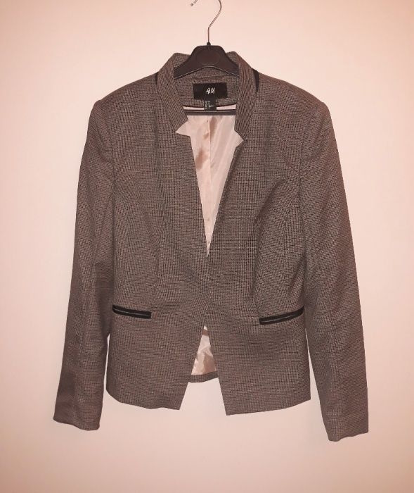 Damska marynarka w drobną kratkę H&M rozmiar 38