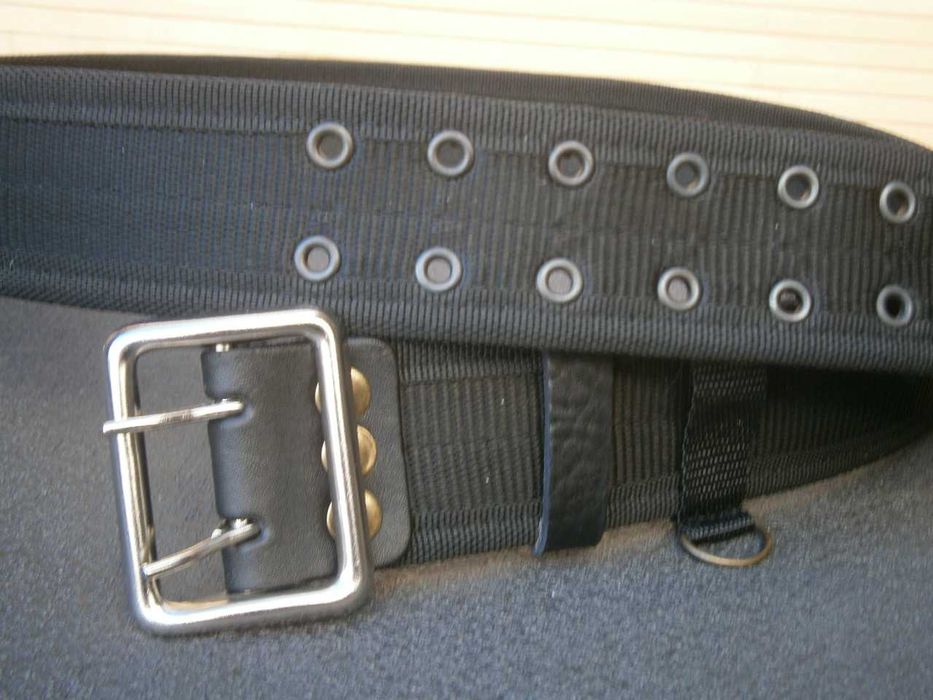 Ремінь офіцерський чорний ( стропа + шкіра )