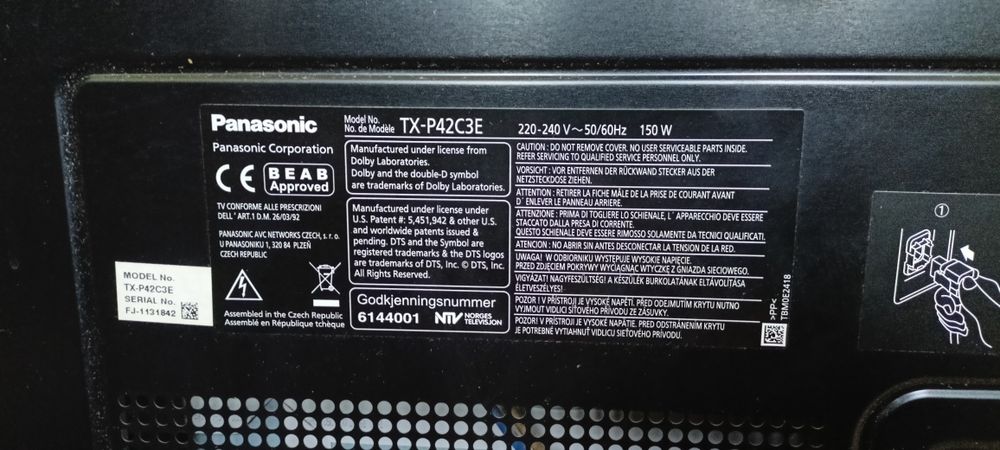 Telewizor plazmowy Panasonic 42 cale