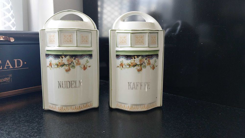 Niemiecka porcelana pojemniki makaron i kawa