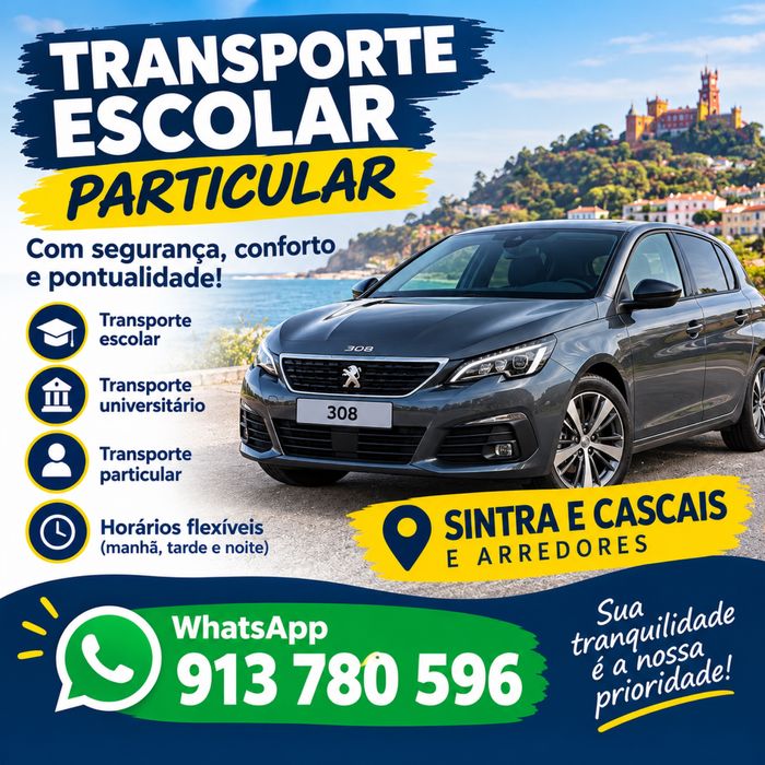 Transporte Escolar, universitario, partcular Sintra Cascais Estoril