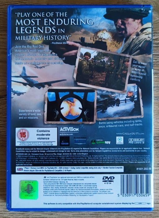 Pudełko Call of Duty 2: Big Red One PlayStation 2 (PS2)