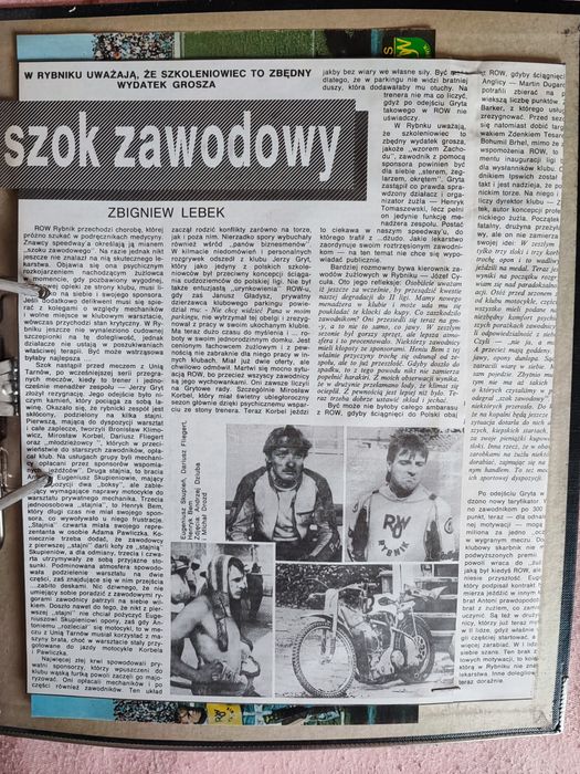 Żużel ROW Rybnik Informacje Wycinki z Gazet Segregator
