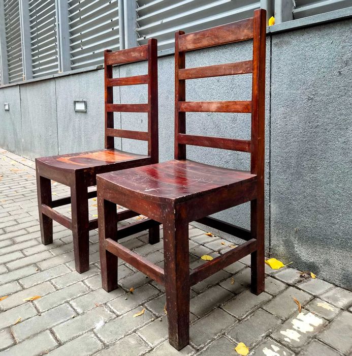 Komplet 2 krzeseł z litego drewna | Style kolonialny / meble indyjskie