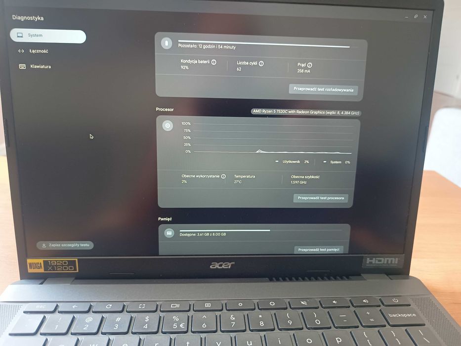 Acer Chromebook Plus314  CB514-3H-R36J Gwarancja